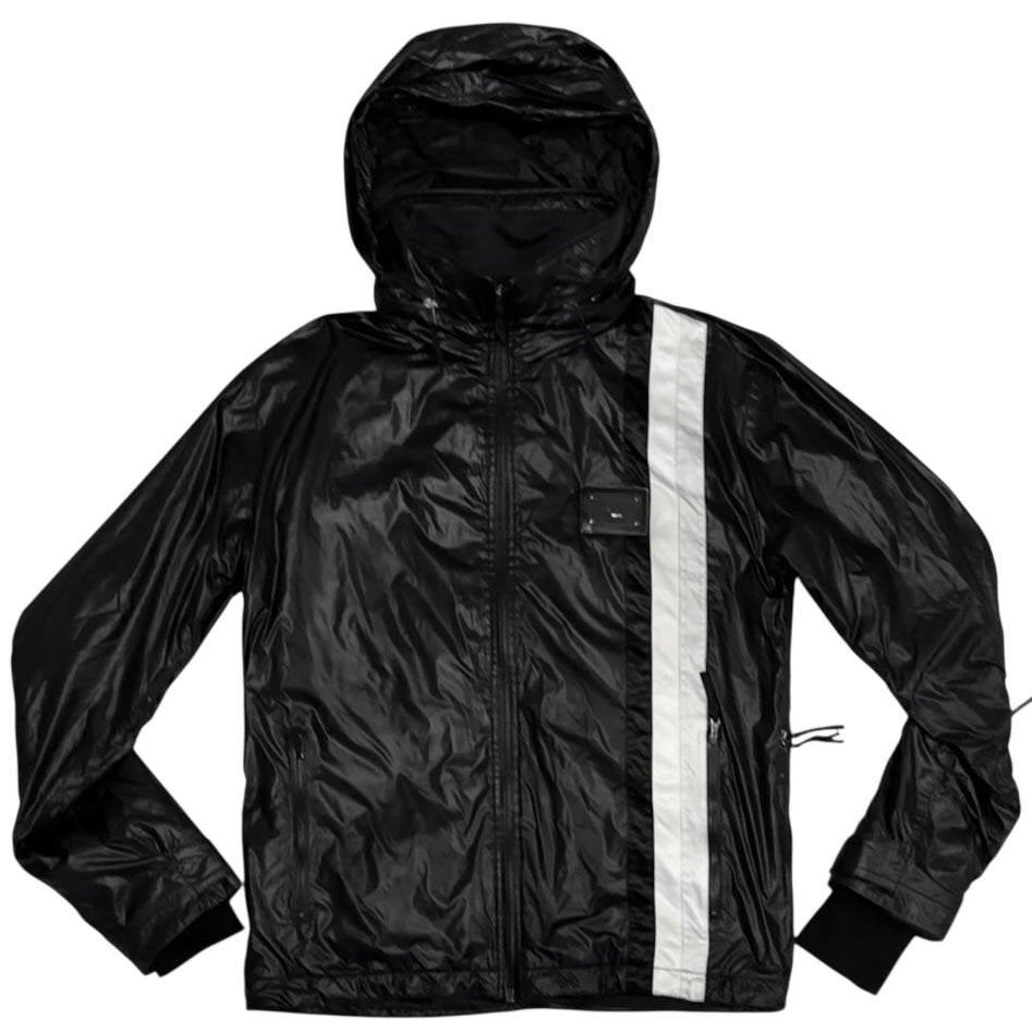 Dolce & Gabbana archived striped ski jacket w retractable bono hood