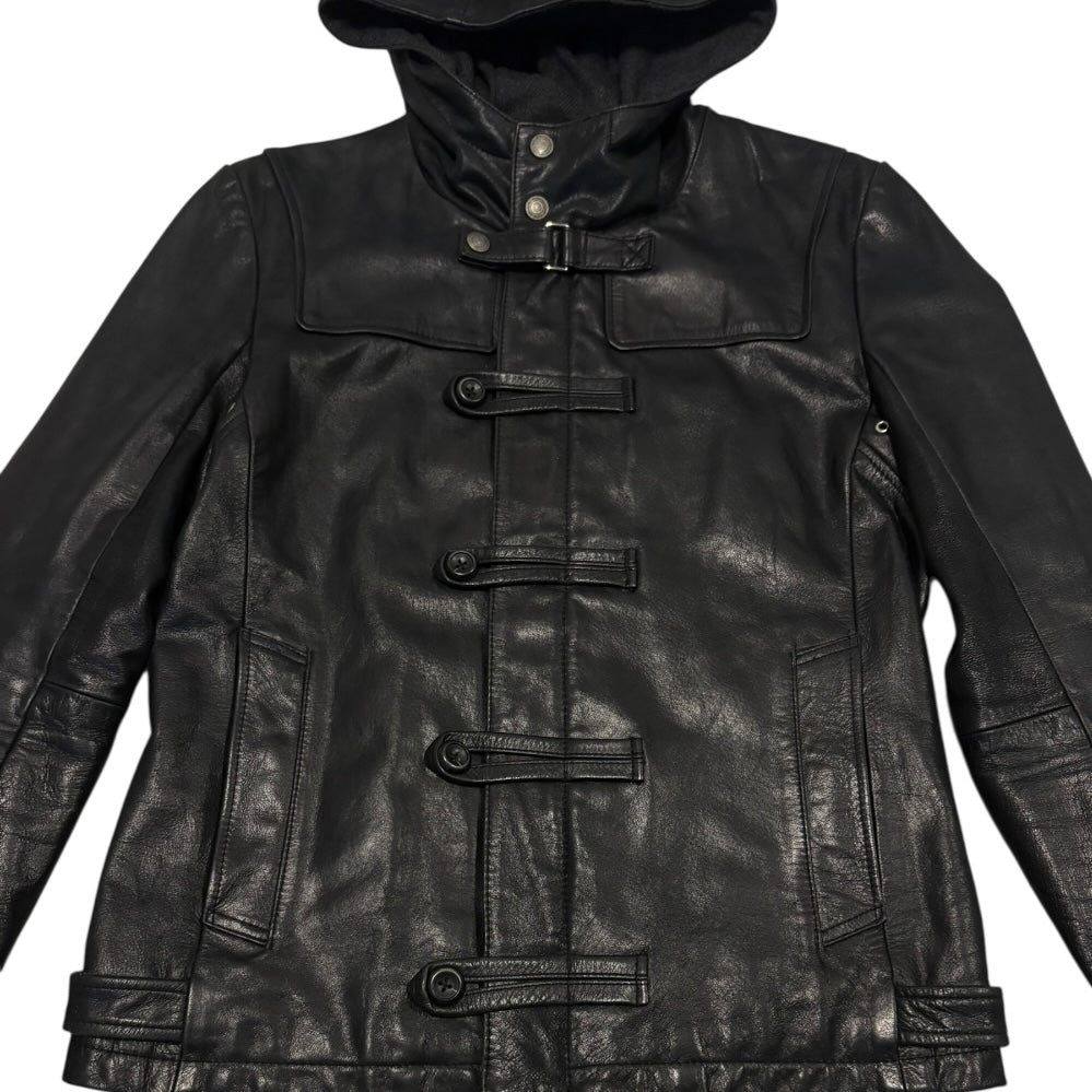 Tornado Mart buffalo leather duffle jacket w hood