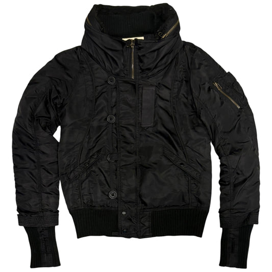 Goa bono hood nylon utility bomber jacket w/ cotton fleece ends