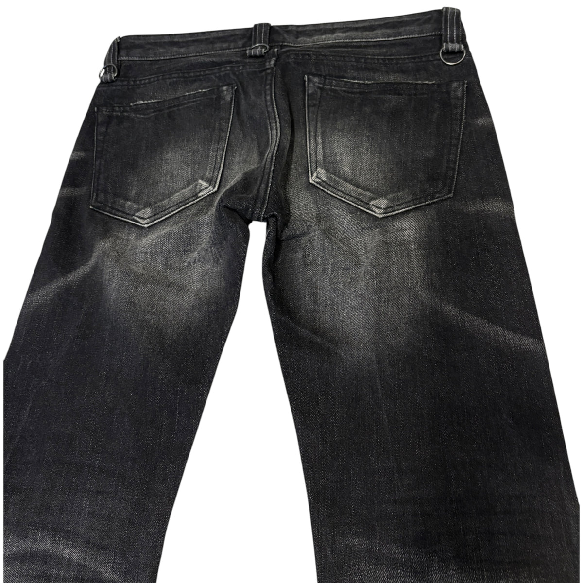 Buffalo Bobs grey black whiskered straight leg denim jeans