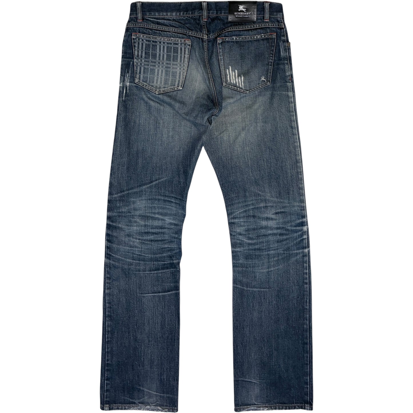 Burberry Black Label distressed blue straight denim jeans