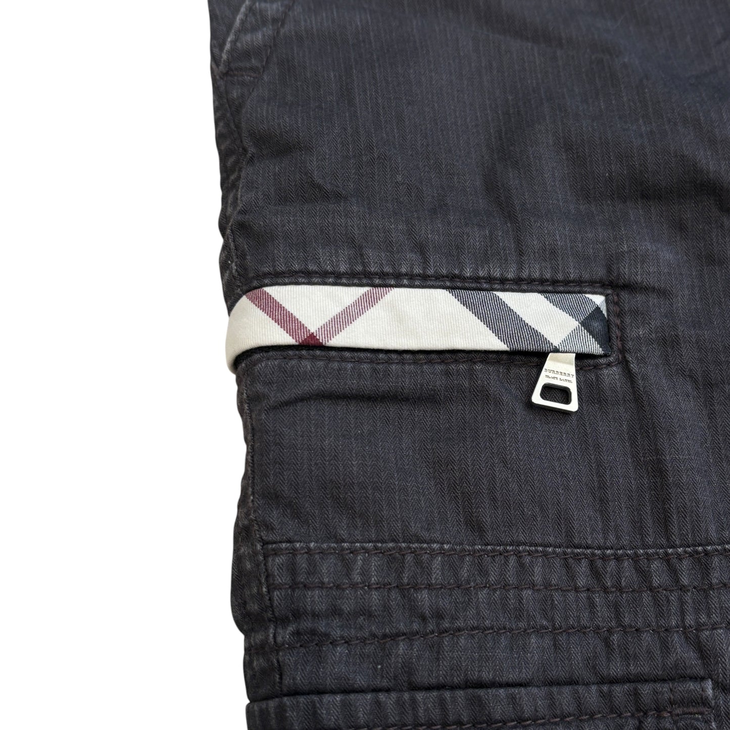 Burberry Black Label black cargo utility multipocket shorts
