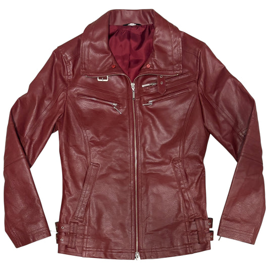 Atelier Sab Men (A.S.M) burgundy red multizip buffalo leather jacket
