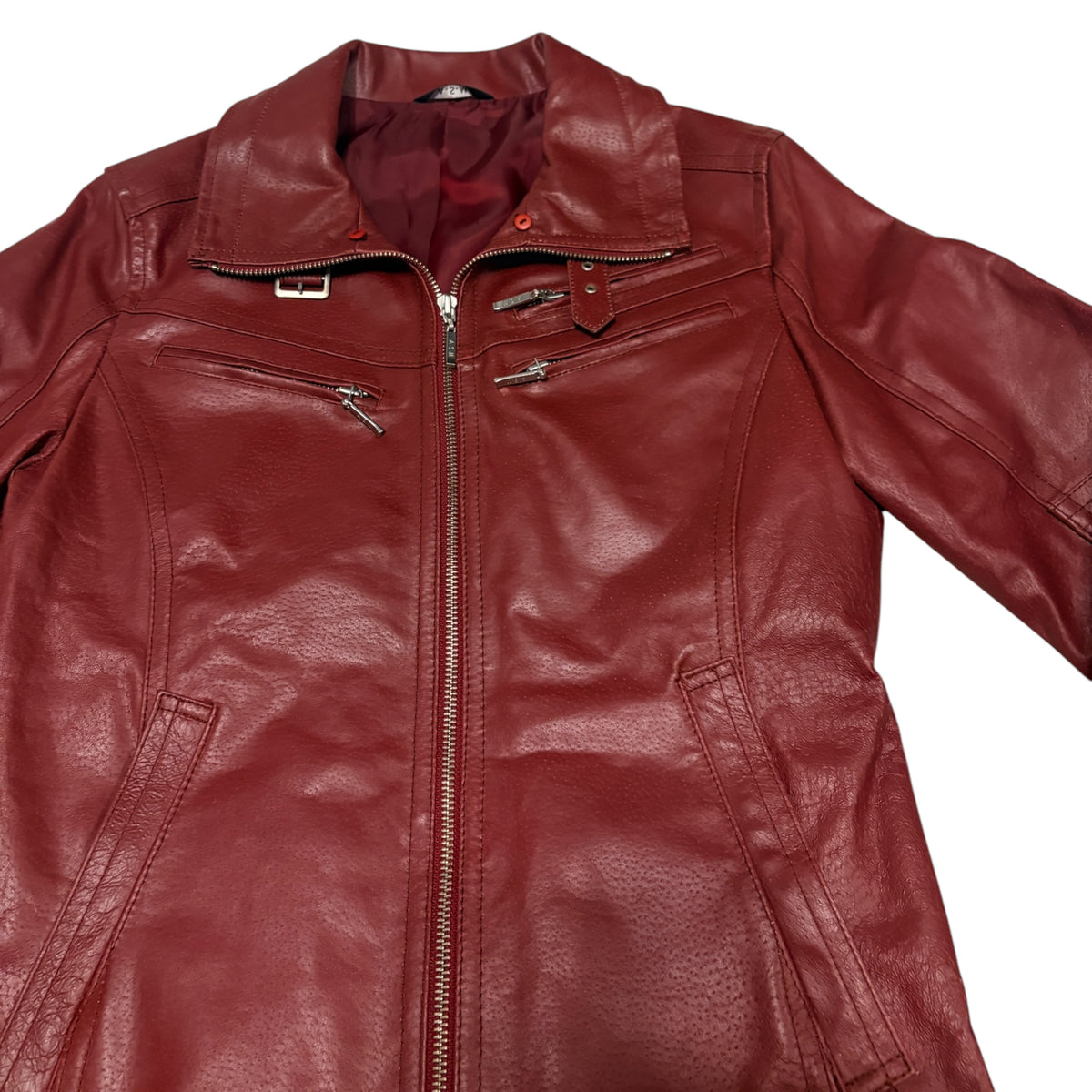 Atelier Sab Men (A.S.M) burgundy red multizip buffalo leather jacket