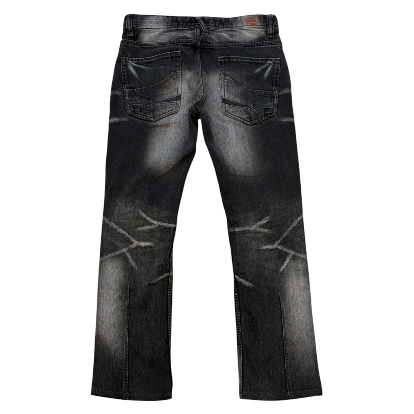 Nicole Club grey streaked claw mark shoe cut denim jeans
