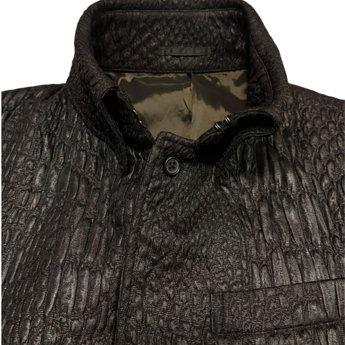 Tornado Mart alligator textured vampire light overcoat