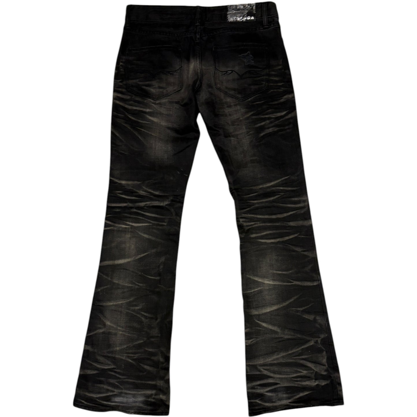 Fuga streaked honeycomb black bootcut denim jeans