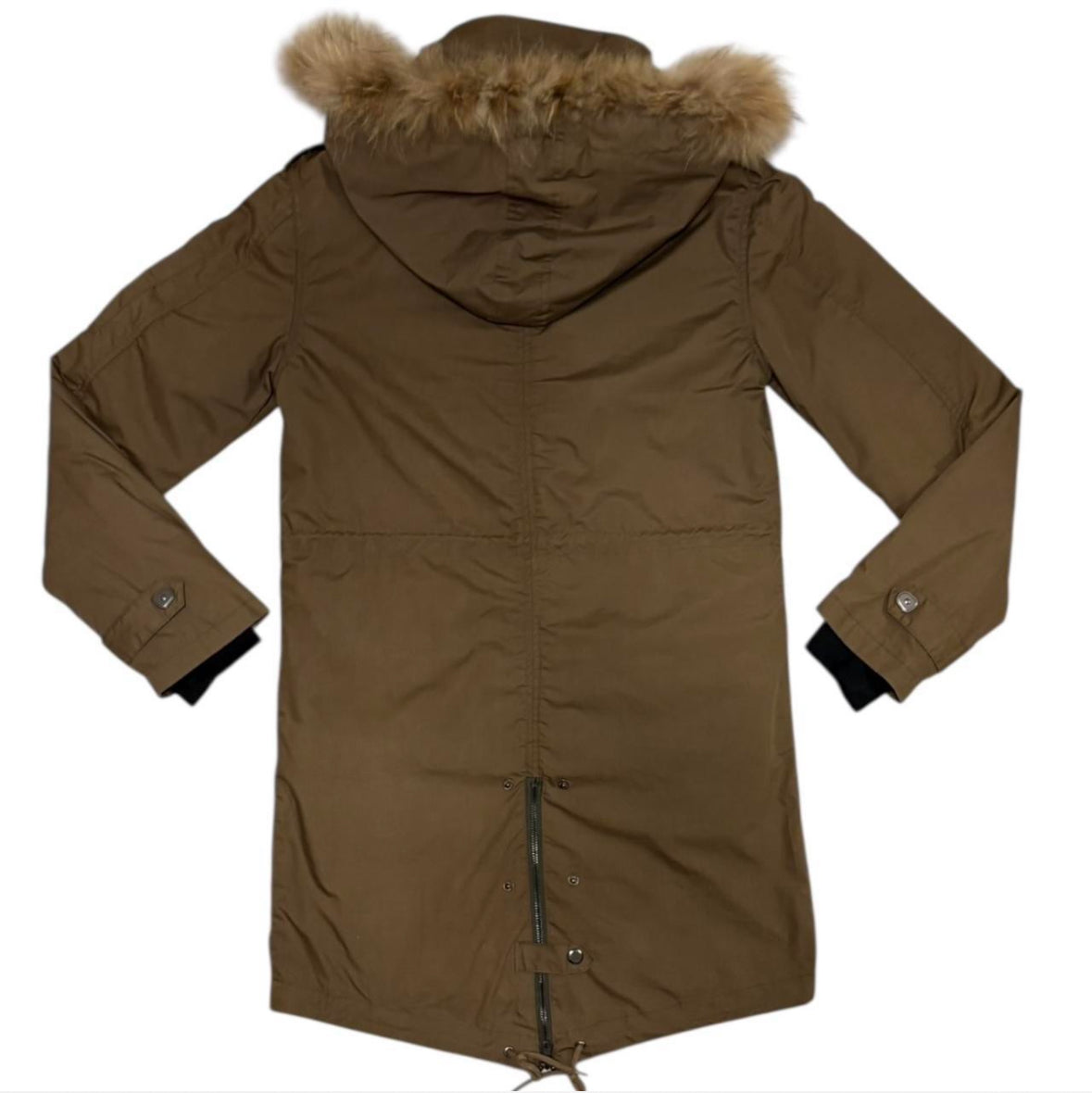 Tornado Mart parka khaki brown fur hood mod coat