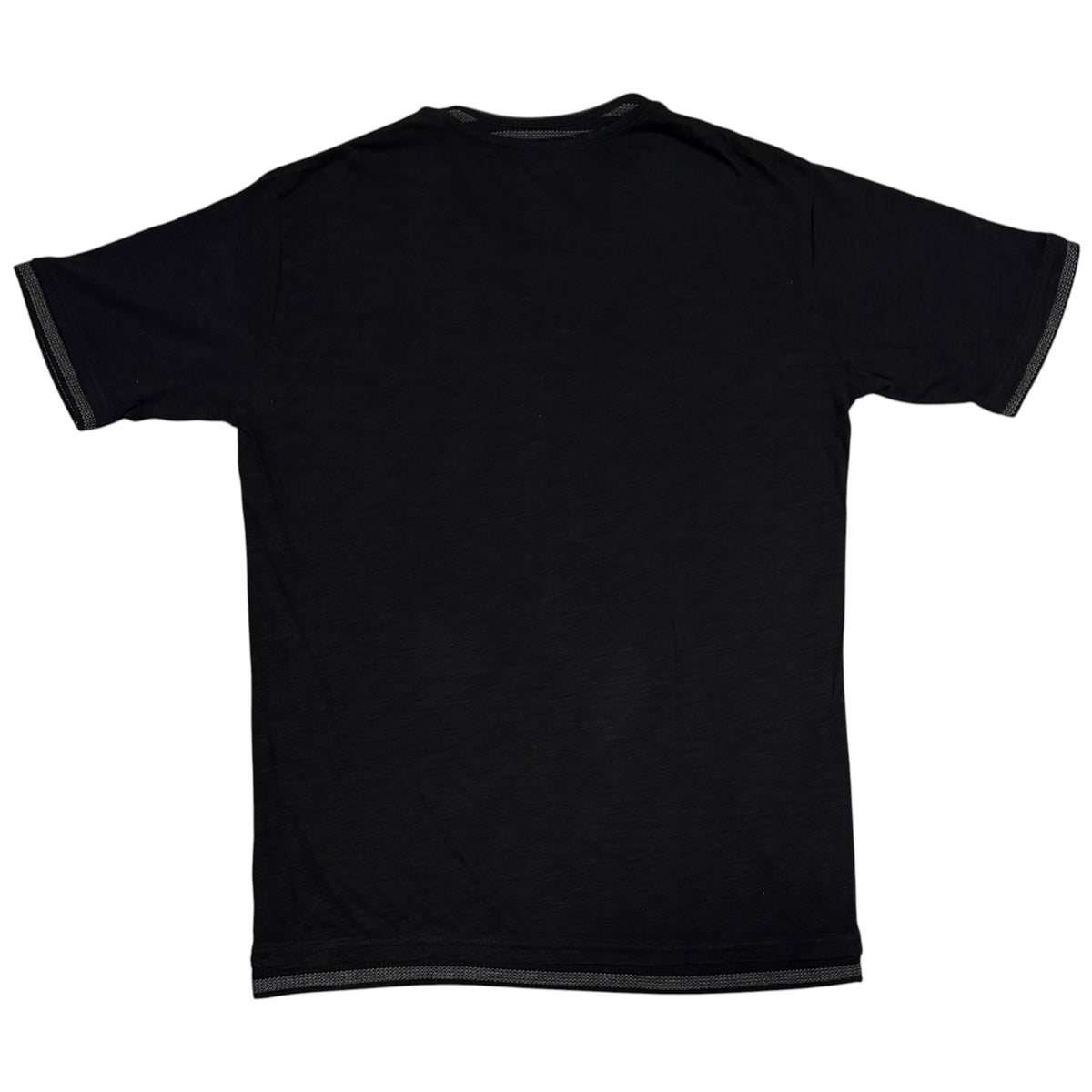 PPFM black layered striped black T-shirt w/ embroided badge