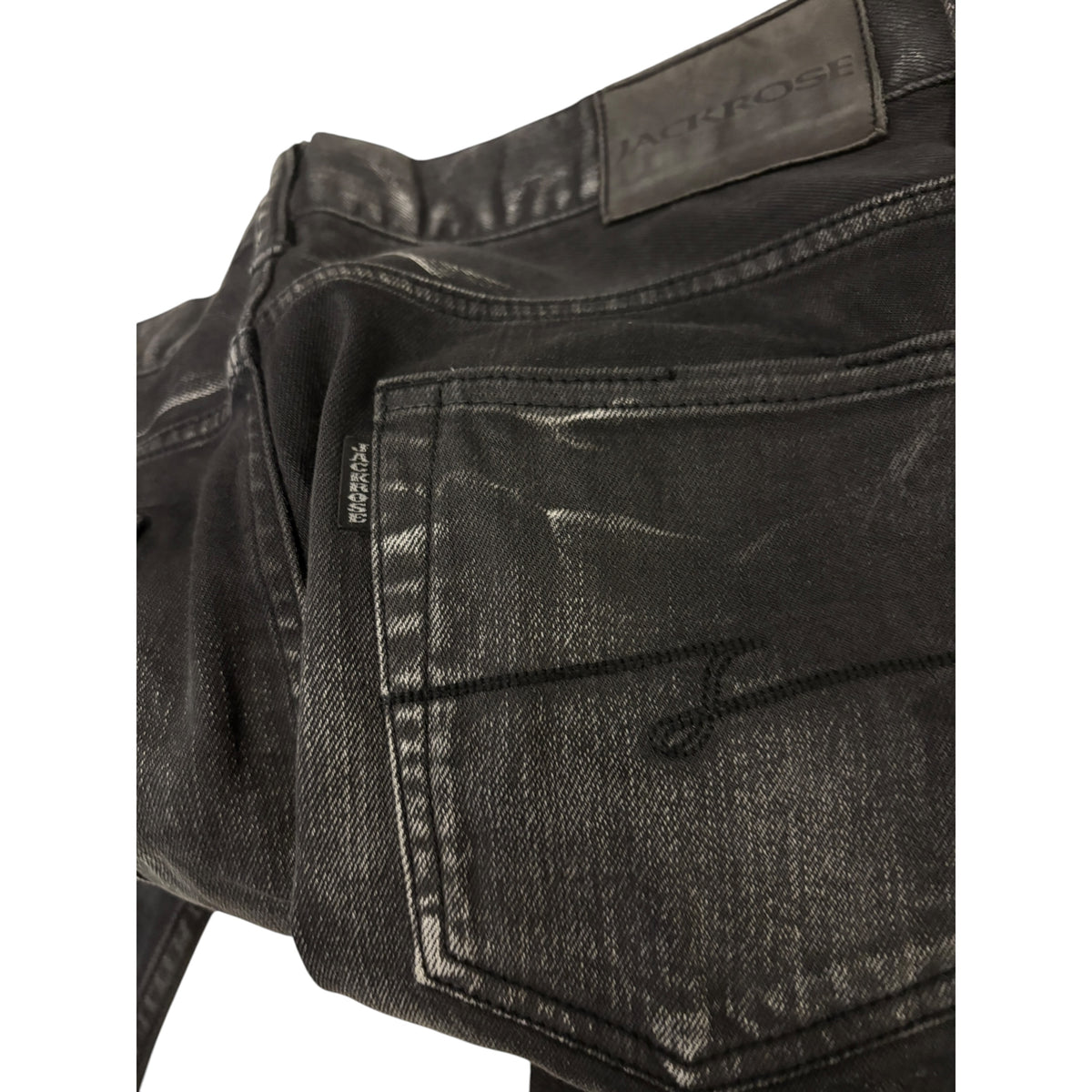 Jackrose black fade wash bootcut denim jeans