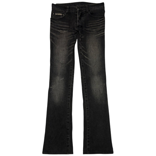 5351 Pour Les Hommes black & grey whiskered denim bootcut jeans