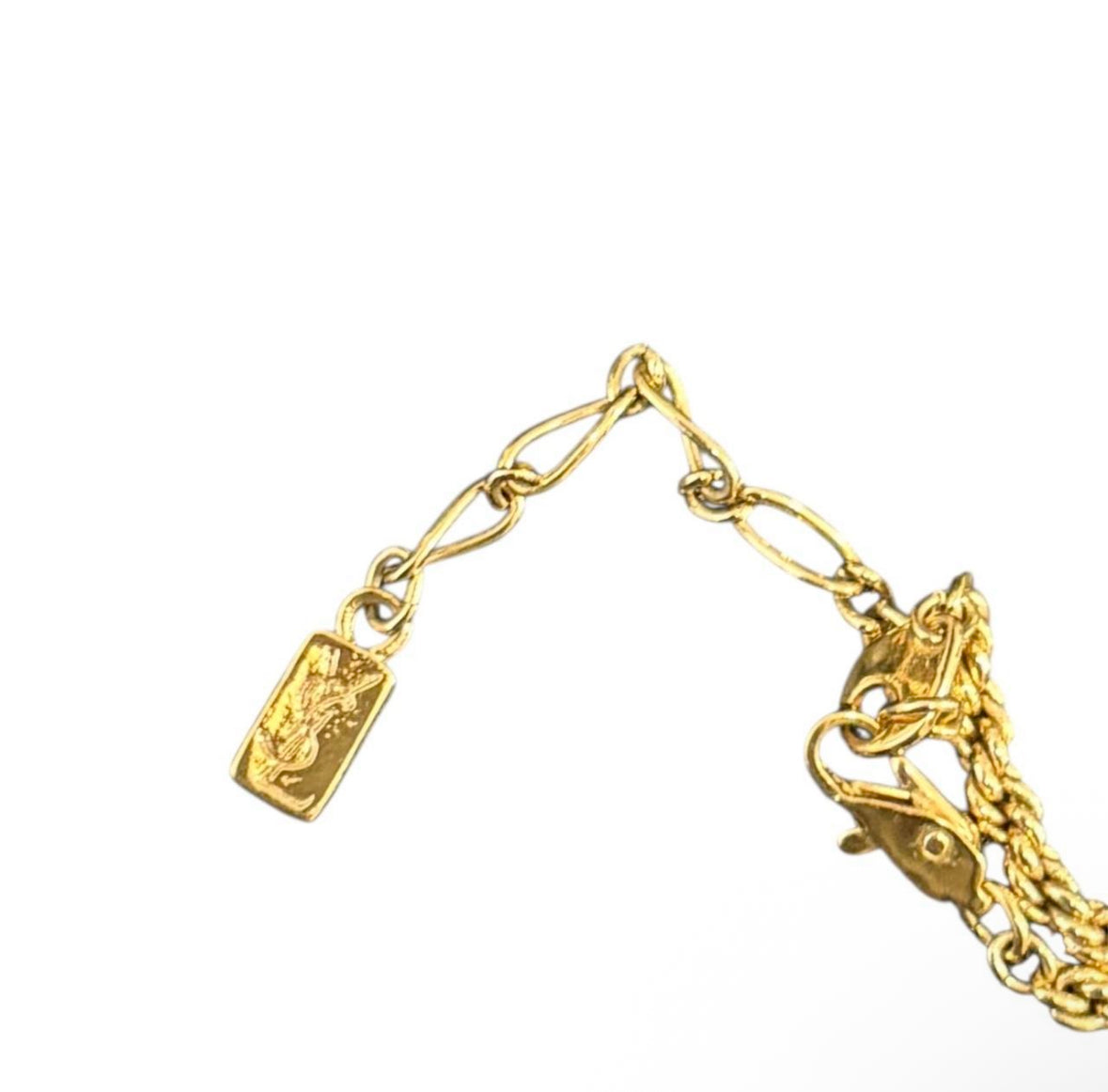 Yves Saint Laurent filigree pendant gold plated necklace