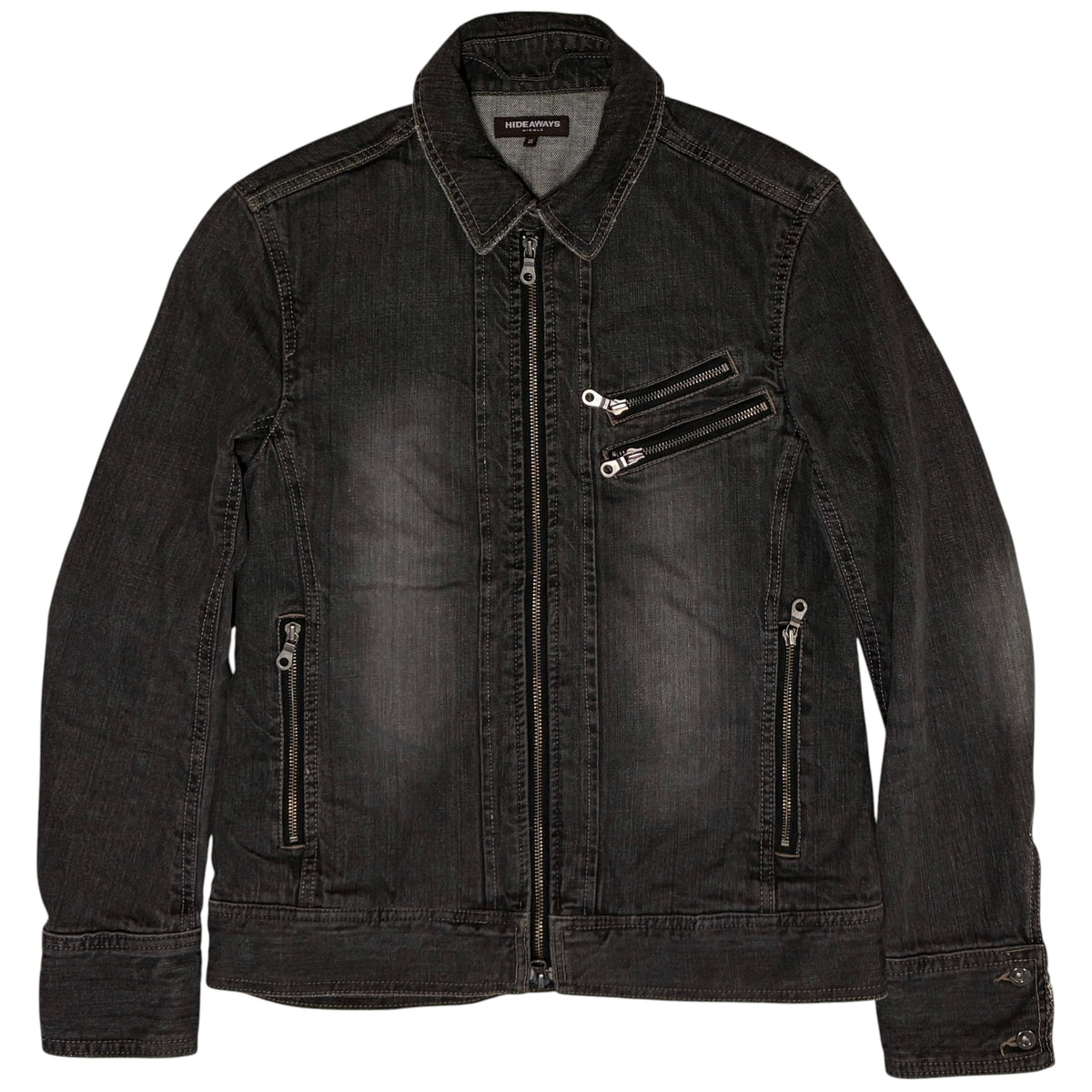 Nicole Club grey multizip denim jacket