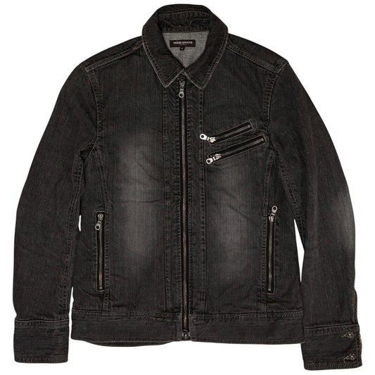 Nicole Club grey multizip denim jacket