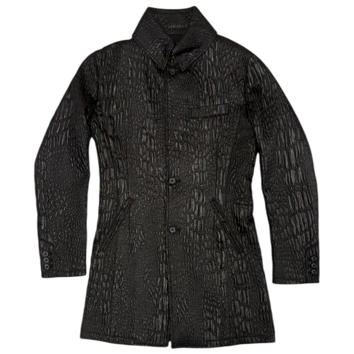 Tornado Mart alligator textured vampire light overcoat