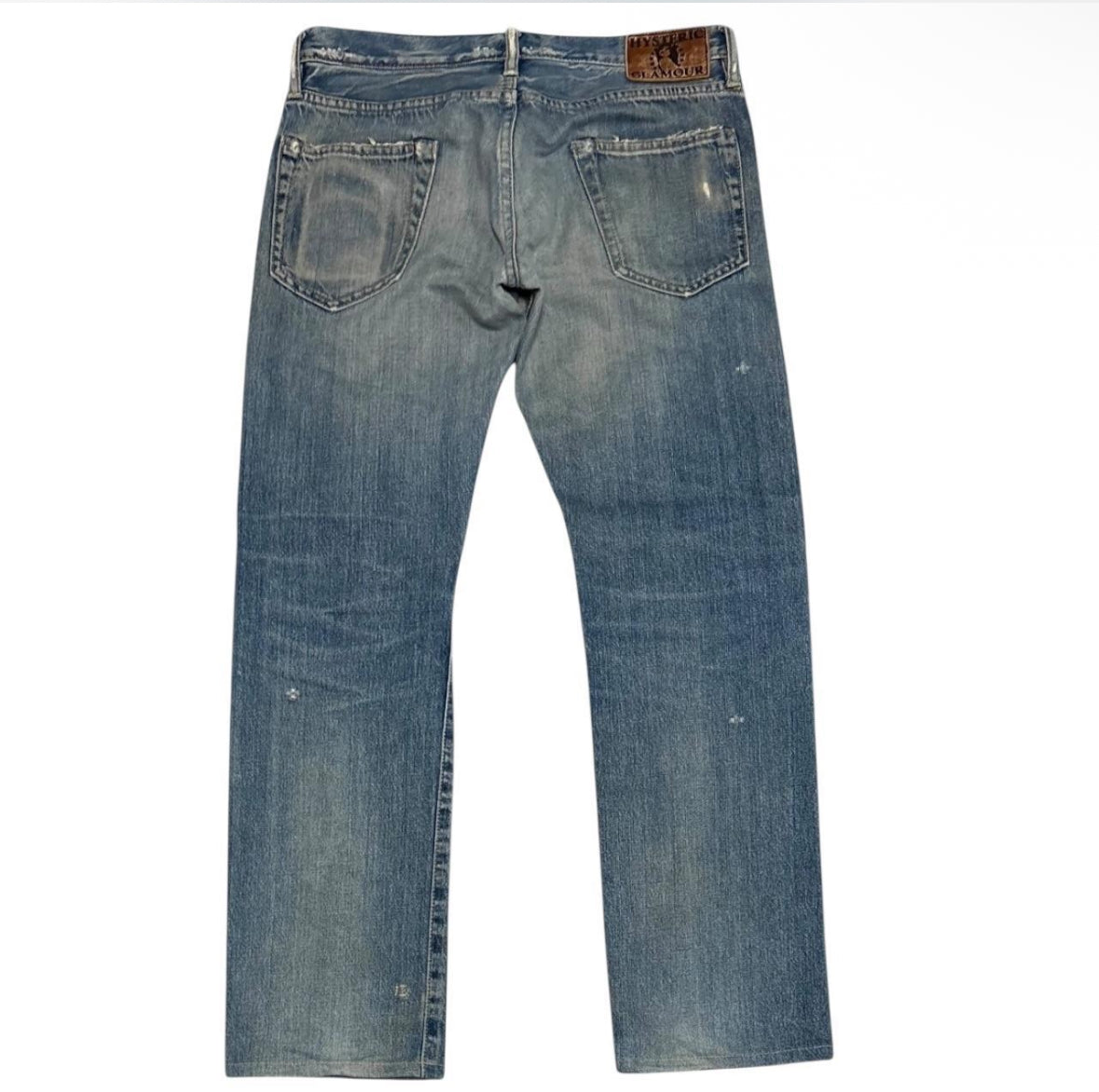 Hysteric Glamour distressed blue studded pocket denim jeans