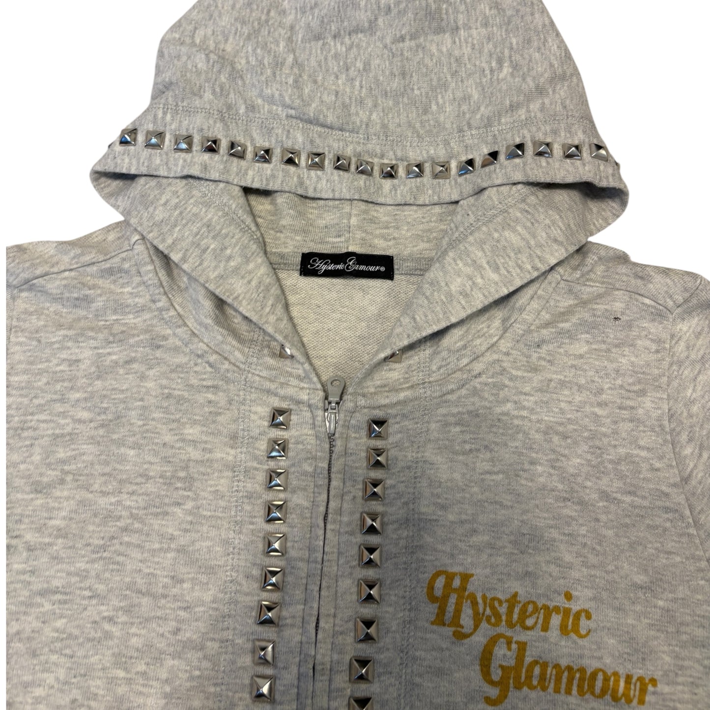 Hysteric Glamour studded grey zip hoodie