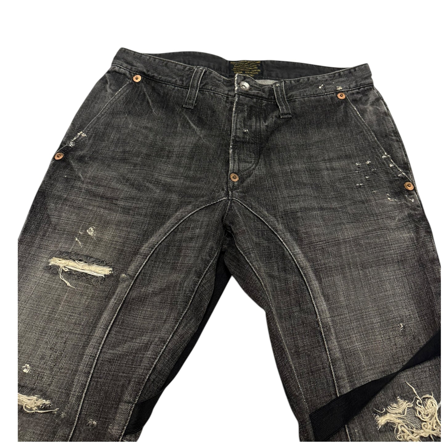 Kazuhiro Takakura grey bondage harness distressed denim jeans