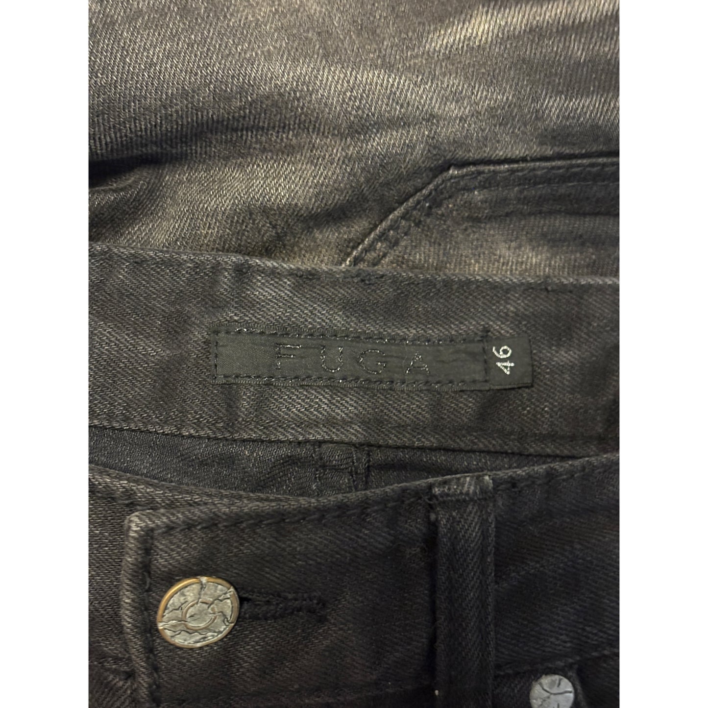 Fuga streaked honeycomb black bootcut denim jeans