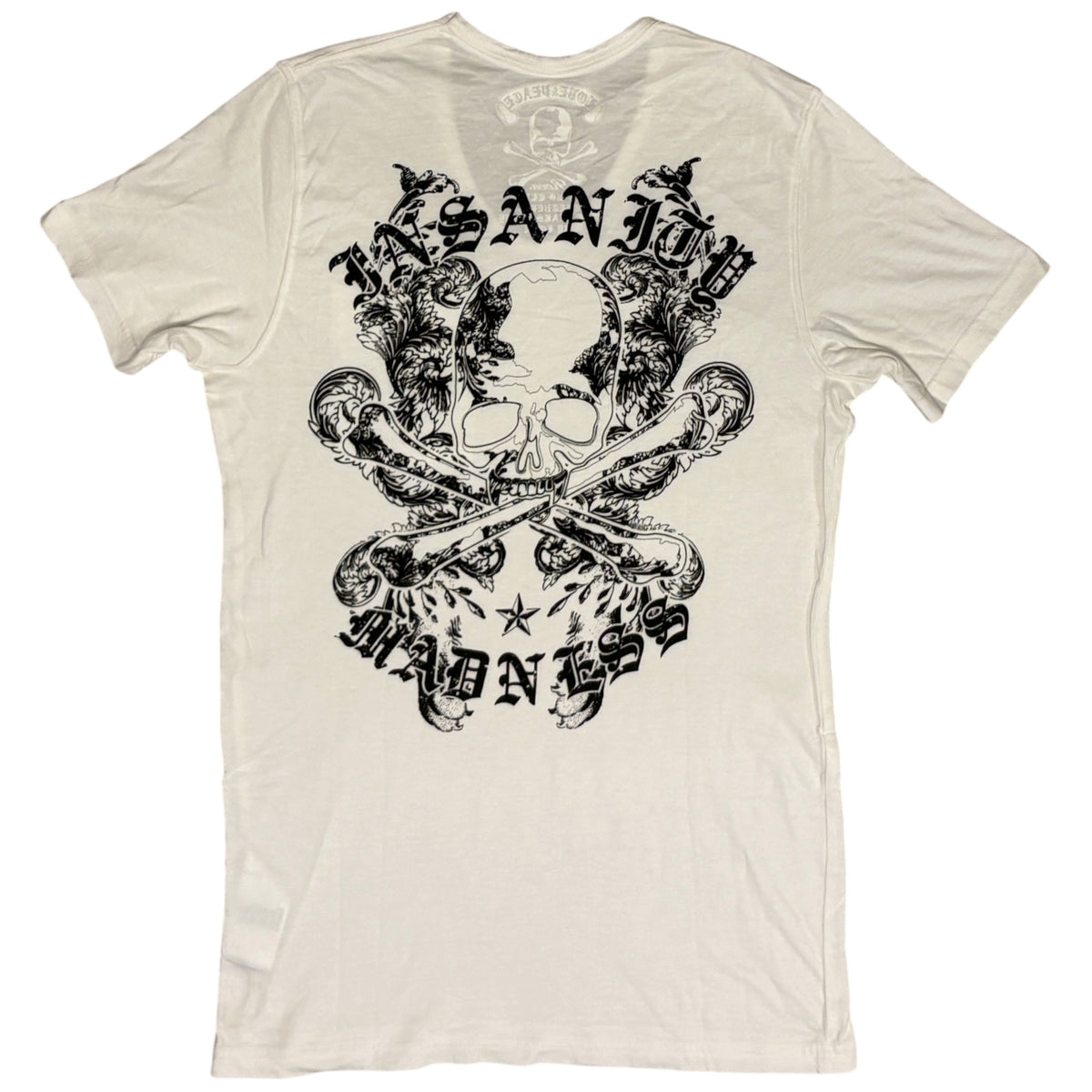 Roen white skull detailed graphic T-shirt