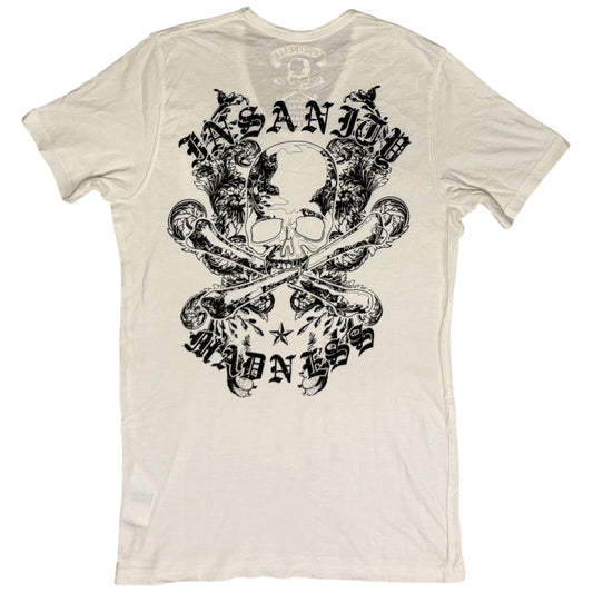 Roen white skull detailed graphic T-shirt