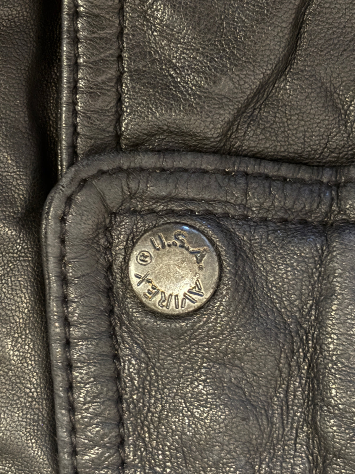 Japanese Avirex asymmetric lambskin leather multipocket jacket