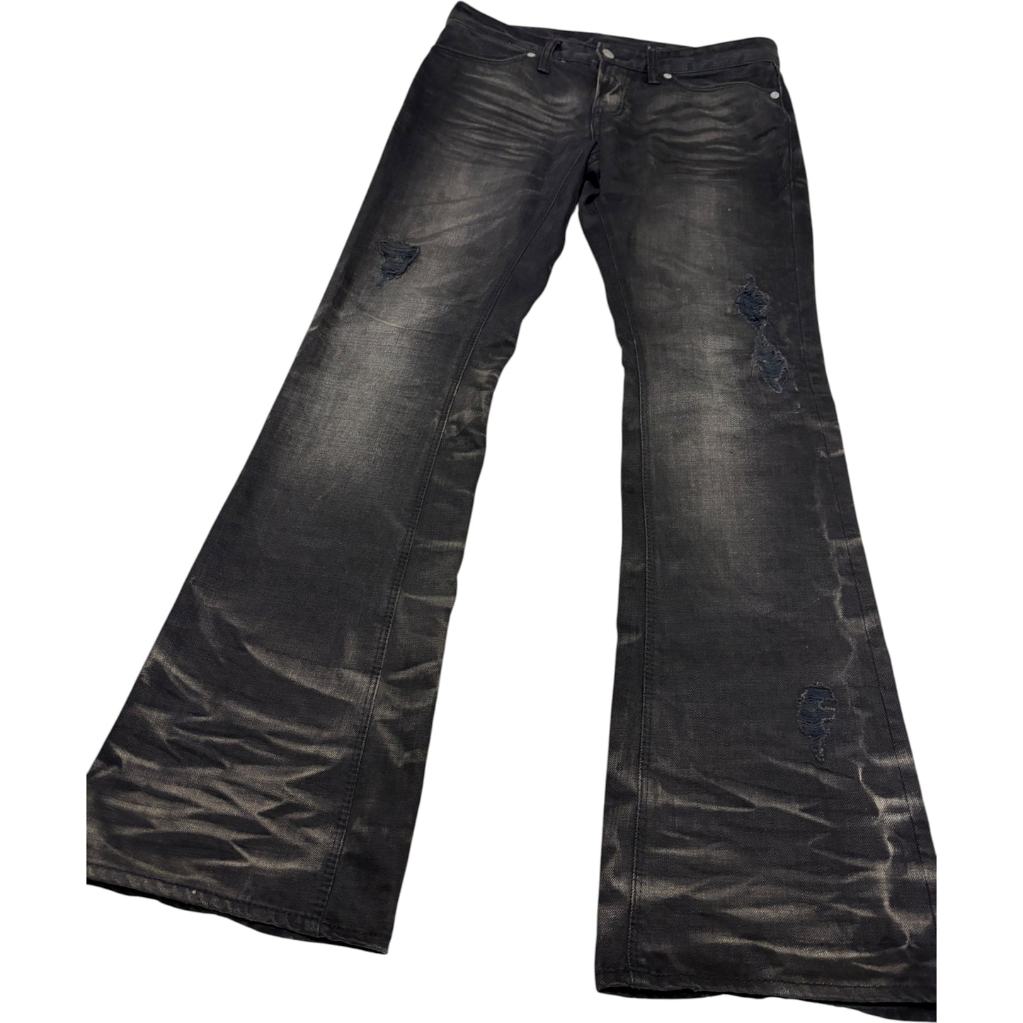 Fuga streaked honeycomb black bootcut denim jeans