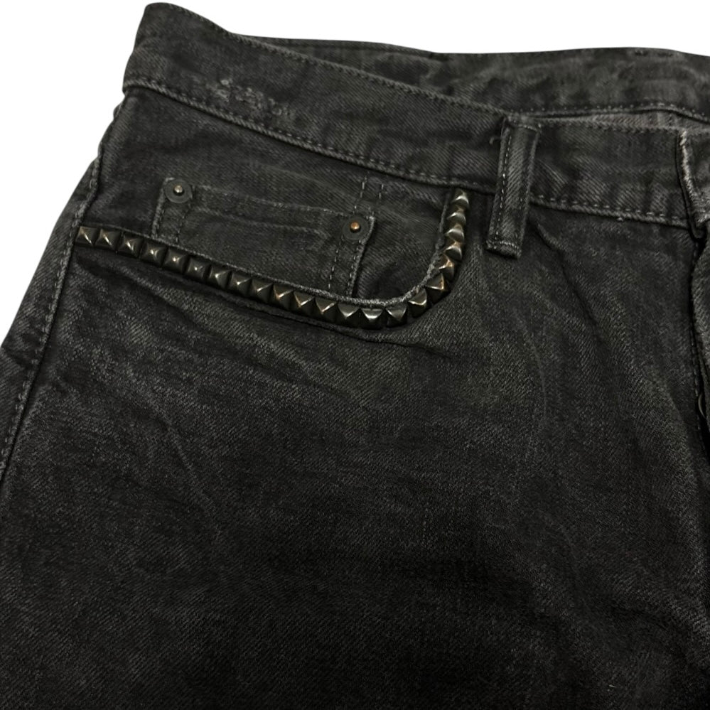 Hysteric Glamour black studded pocket charcoal wash denim jeans
