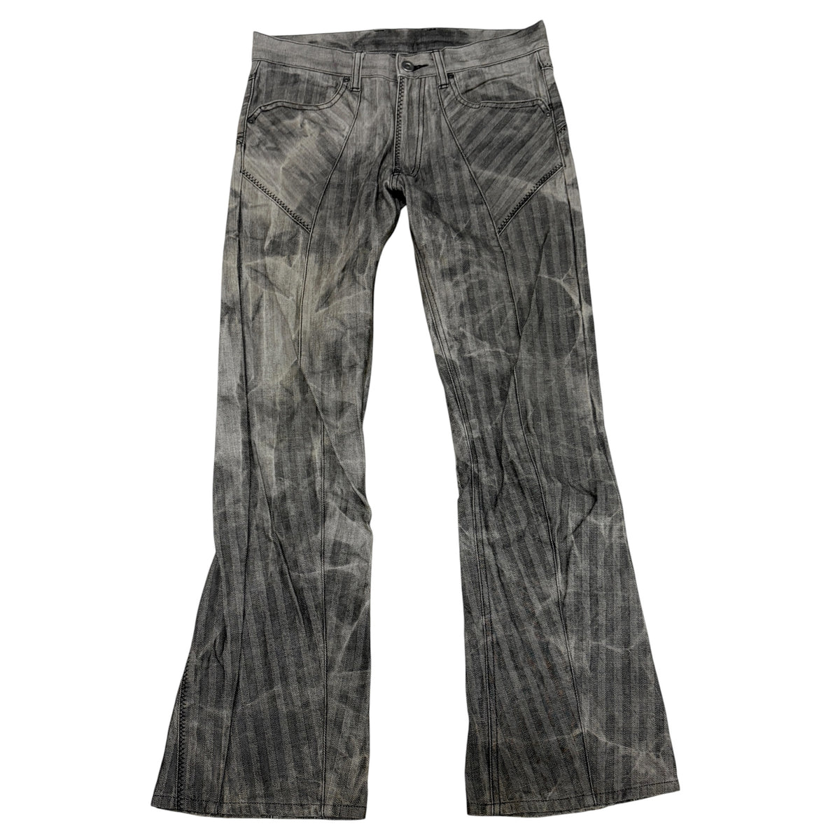Japanese brand grey fade wash flare bootcut denim jeans