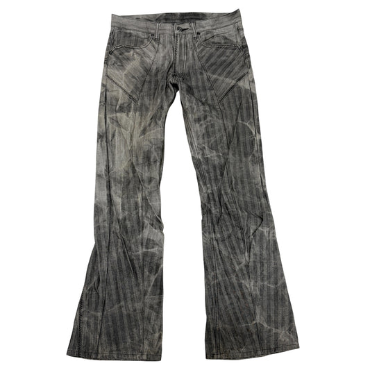 Japanese brand grey fade wash flare bootcut denim jeans
