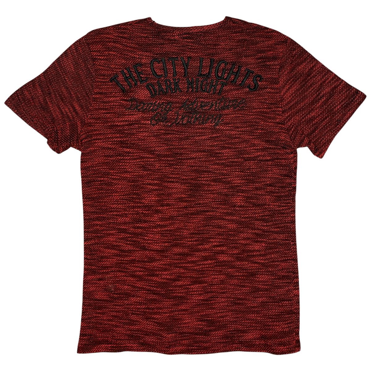 In The Attic dark red fade wash cotton knit T-shirt