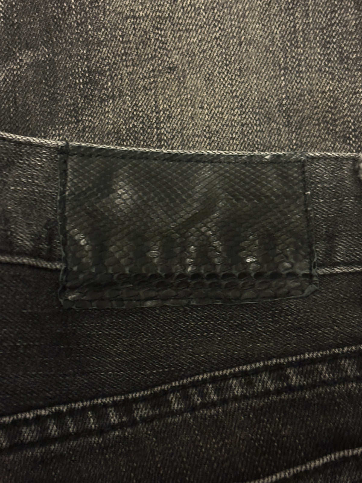 5351 Pour Les Hommes black & grey whiskered denim bootcut jeans