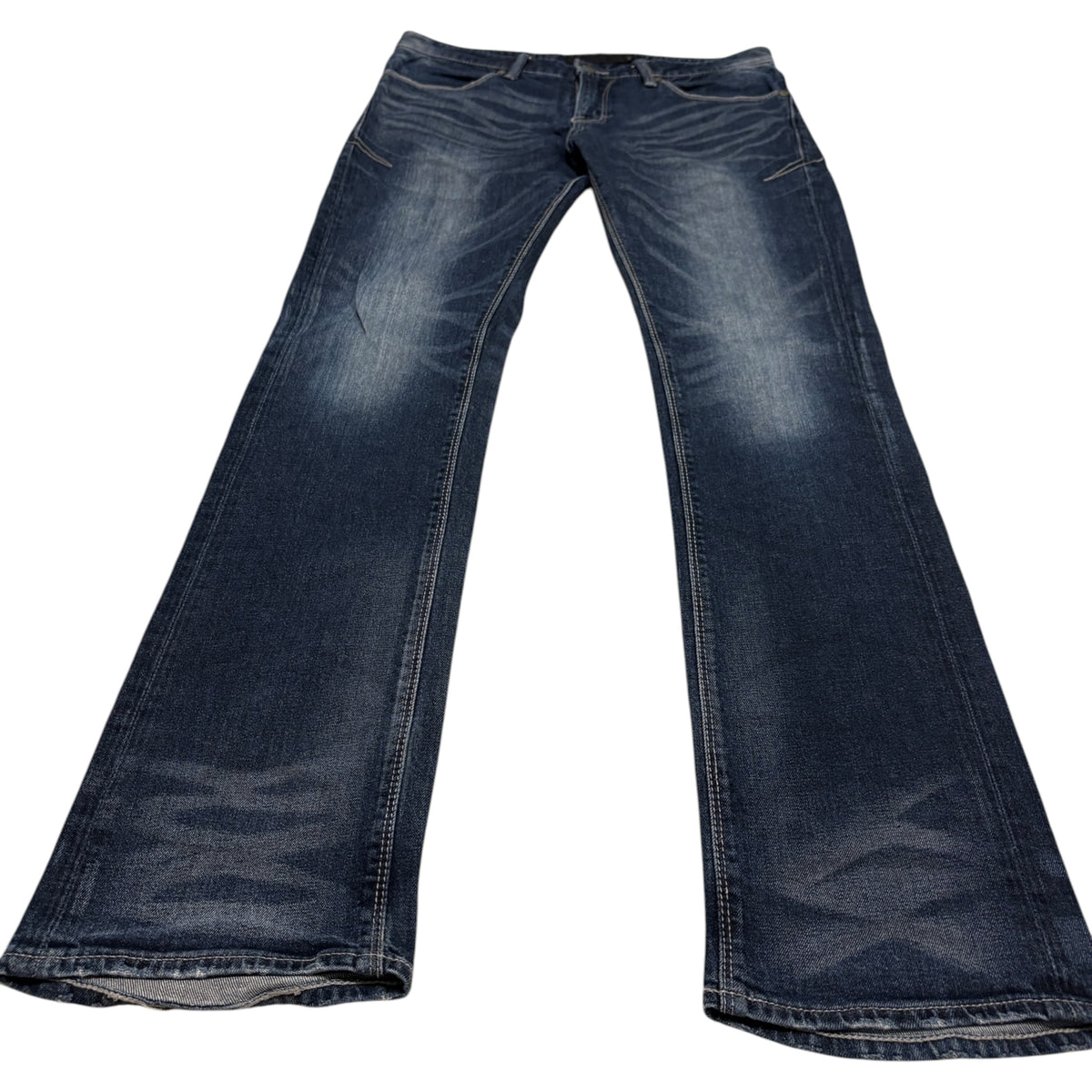 Fuga whiskered blue fade wash bootcut denim jeans