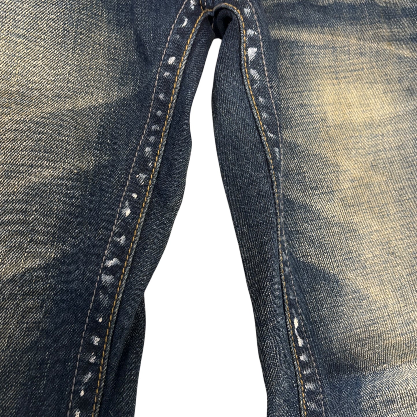 Semantic Design multizip detailed inseam shine effect bootcut jeans