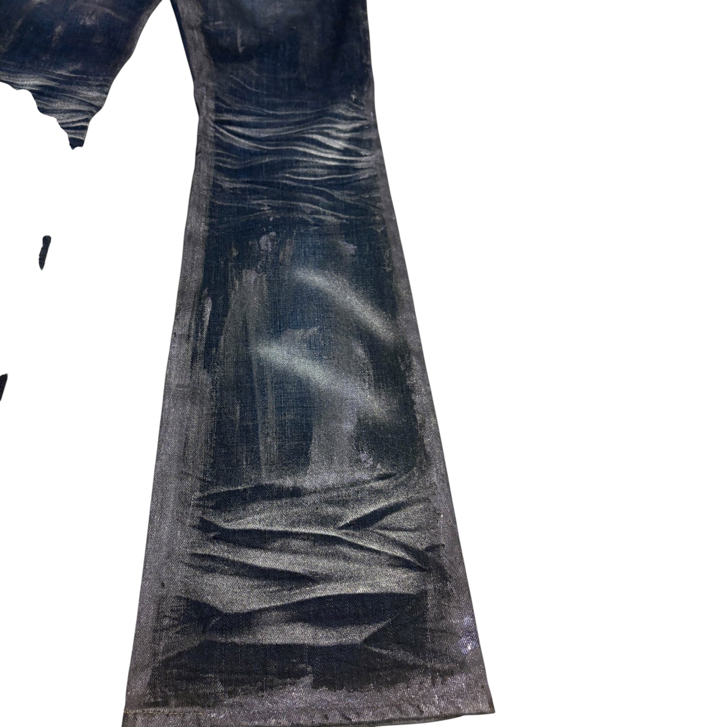 Midas waxed & painted blue grey bootcut denim  jeans