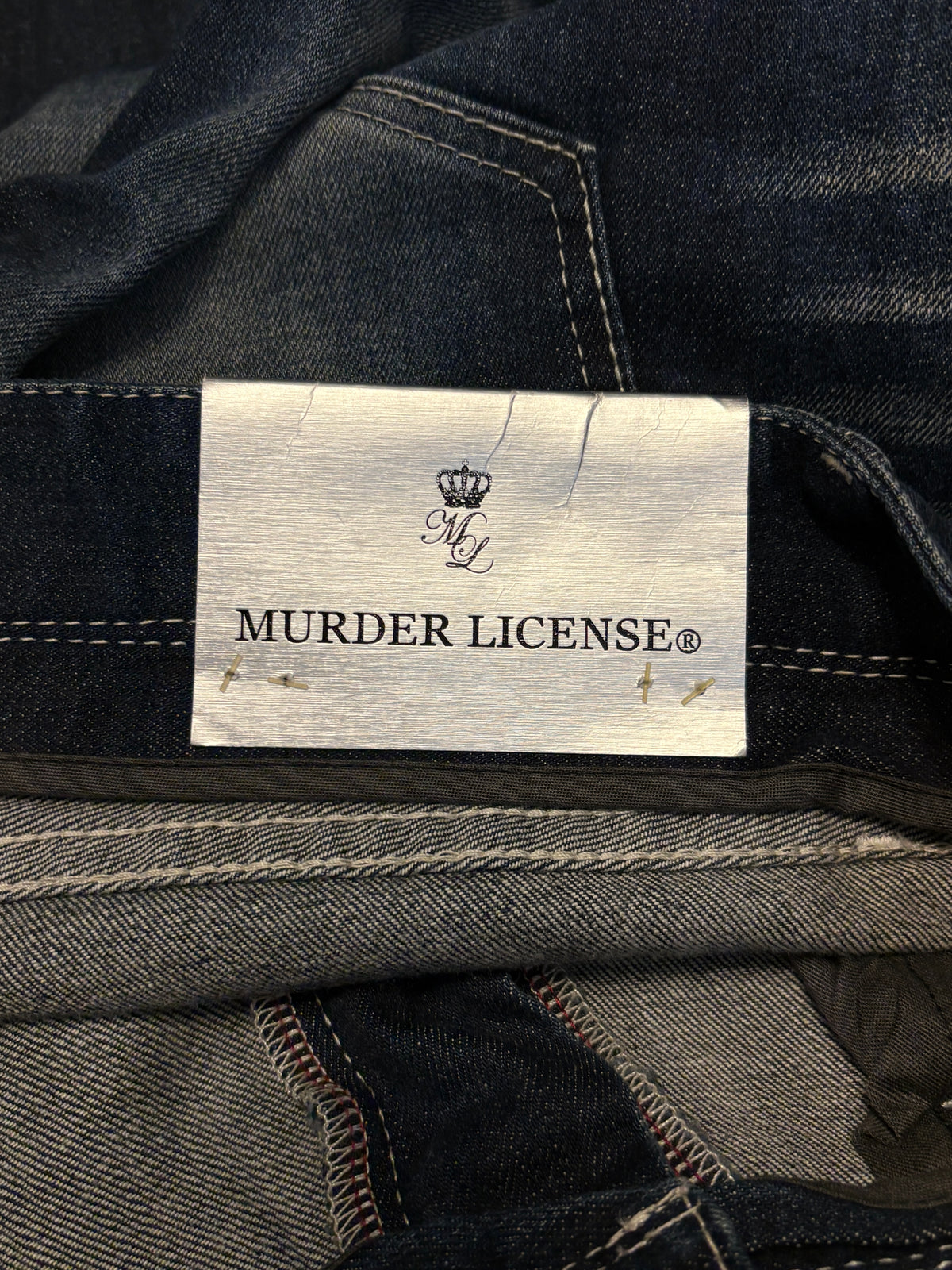 Japanese brand blue fade wash whiskered denim jeans