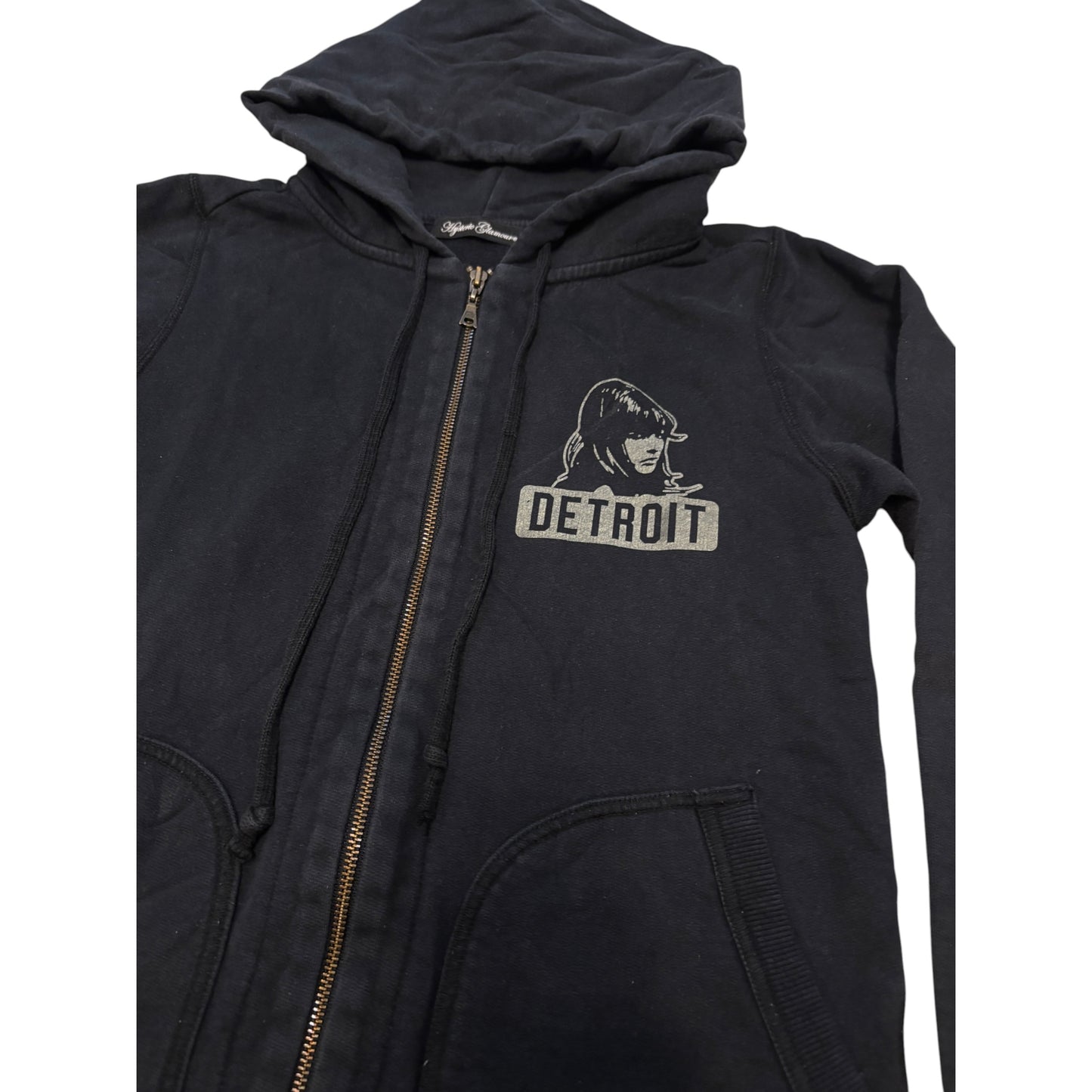 Hysteric Glamour ‘Detroit girl’ dark grey navy zip hoodie