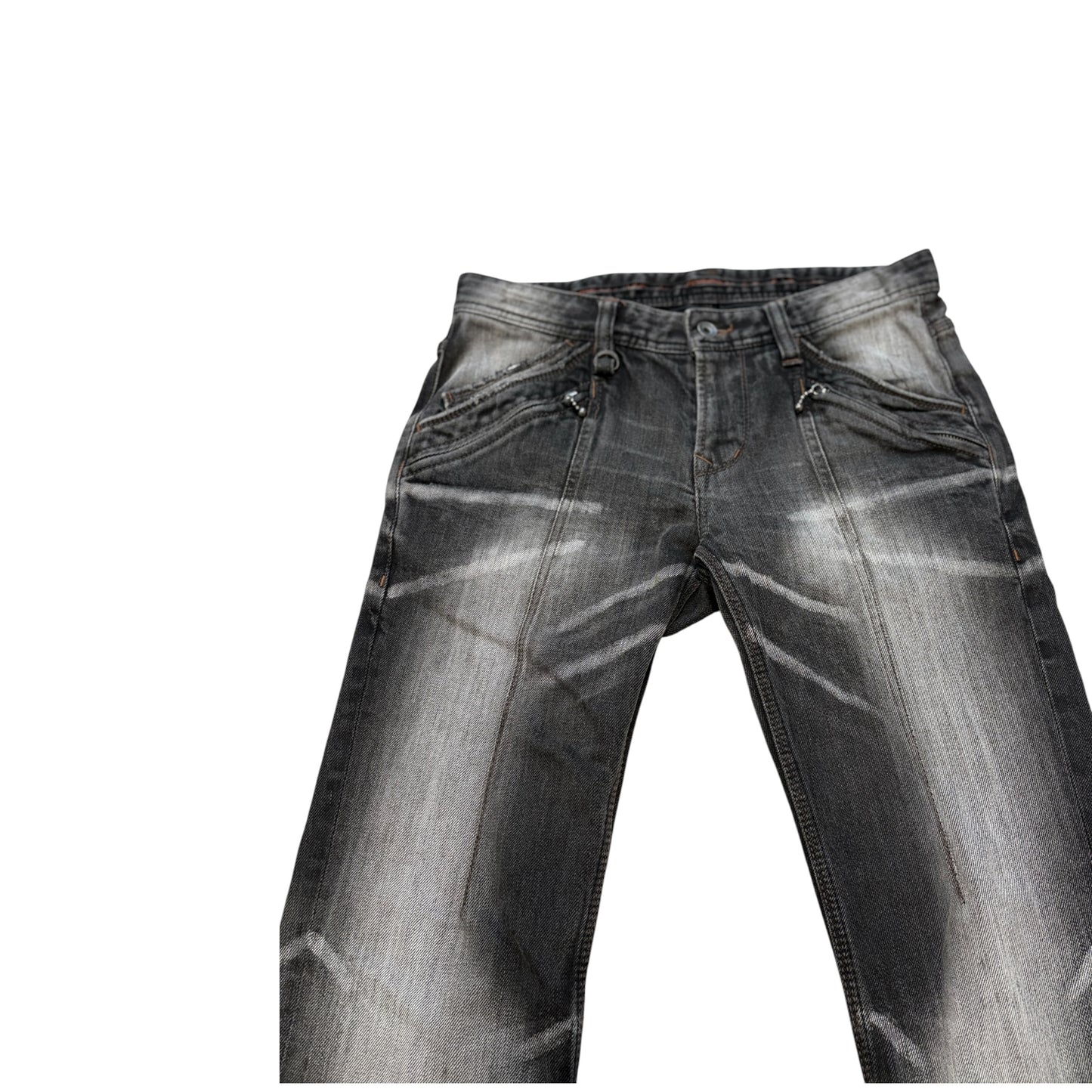 Nicole Club grey streaked claw mark shoe cut denim jeans