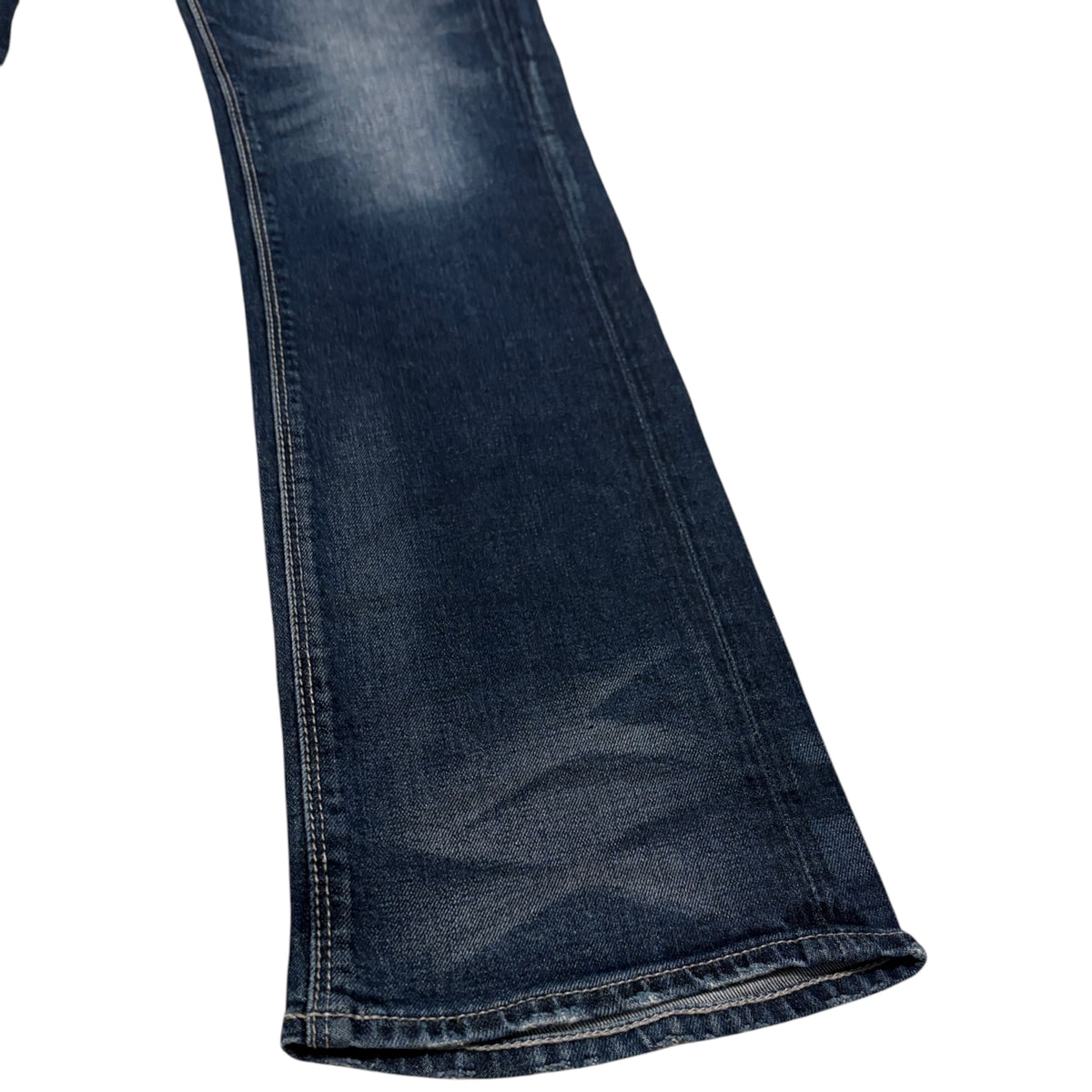 Fuga whiskered blue fade wash bootcut denim jeans