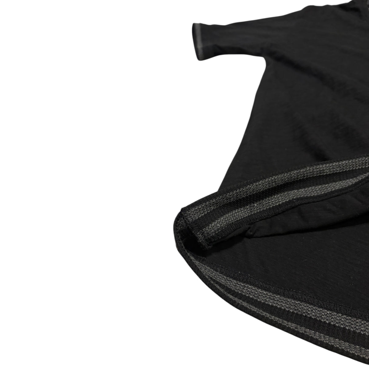 PPFM black layered striped black T-shirt w/ embroided badge