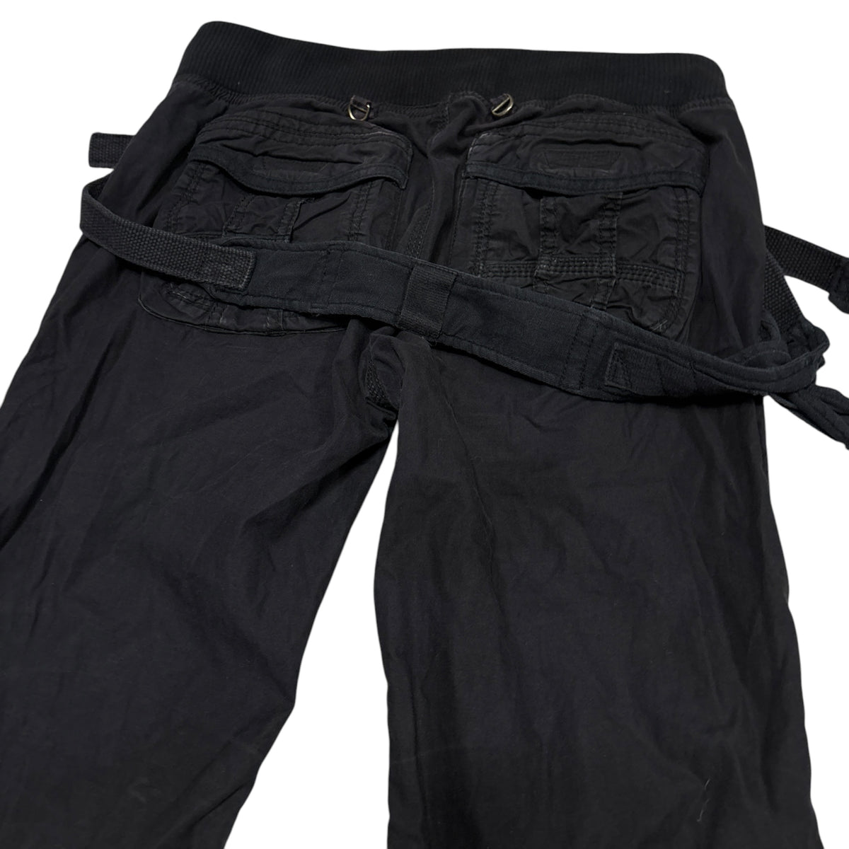 Goa black parachute suspender bootcut flare cargo pants