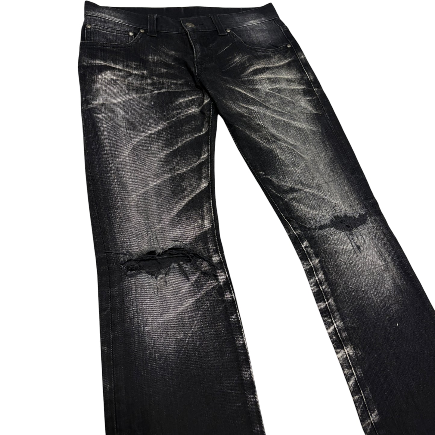 Tornado Mart black grey claw mark grey bootcut denim jeans