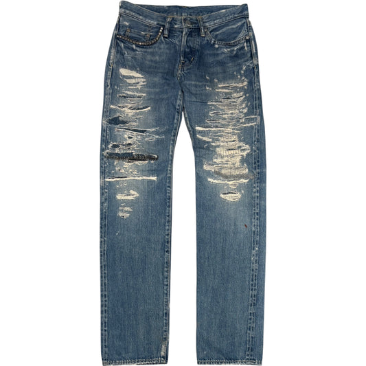 Hysteric Glamour blue distressed patchwork denim jeans