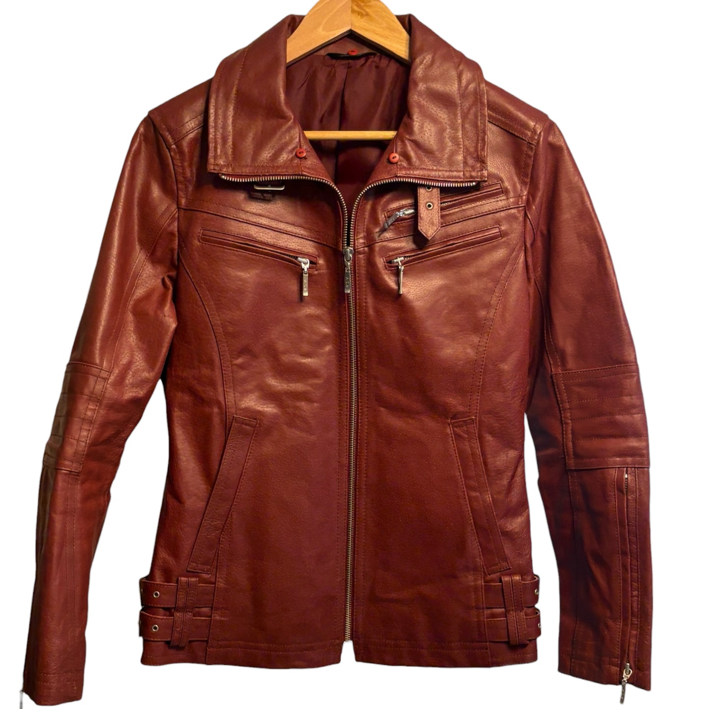 Atelier Sab Men (A.S.M) burgundy red buffalo leather jacket