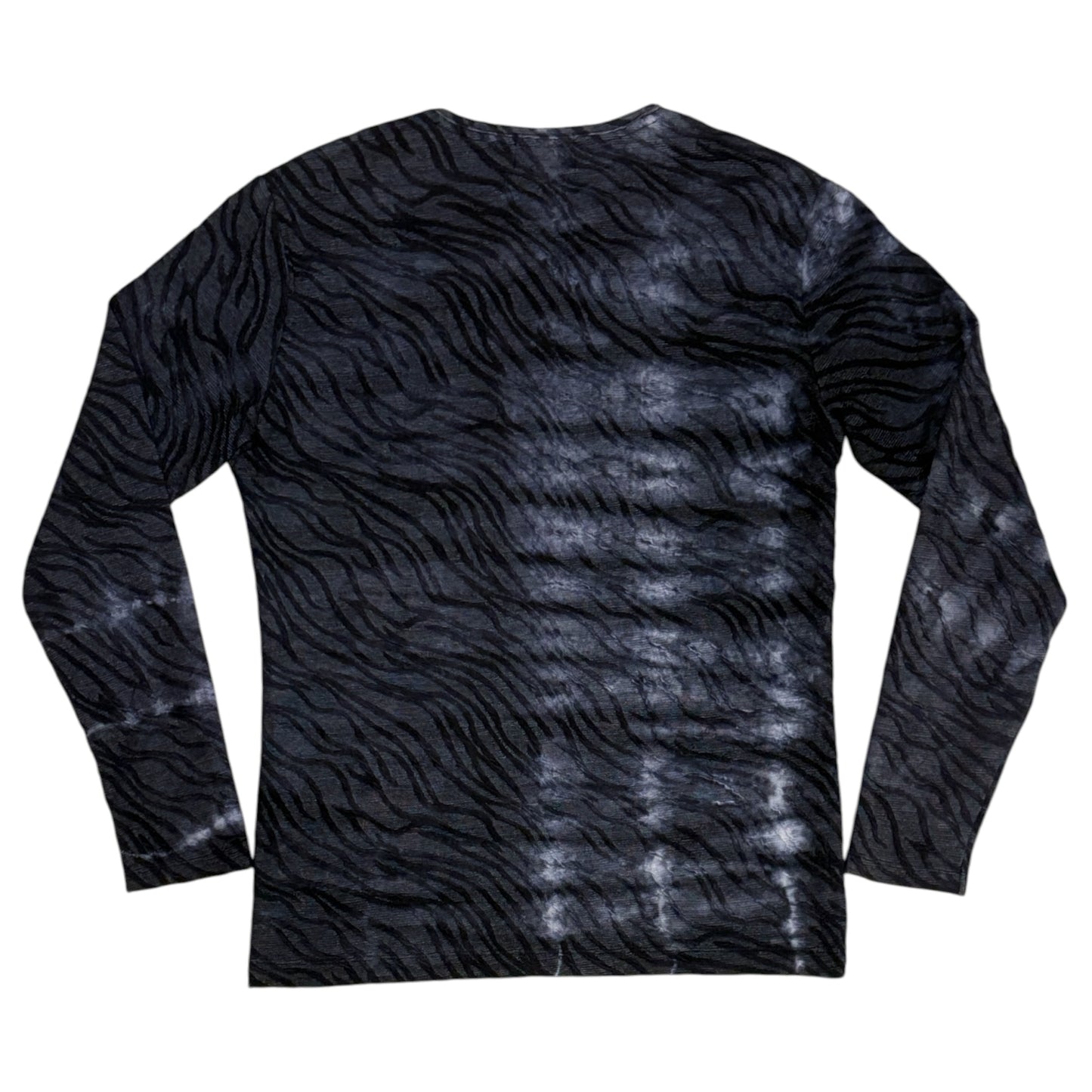 Nicole Club two tone navy tribal textured longsleeve T-shirt
