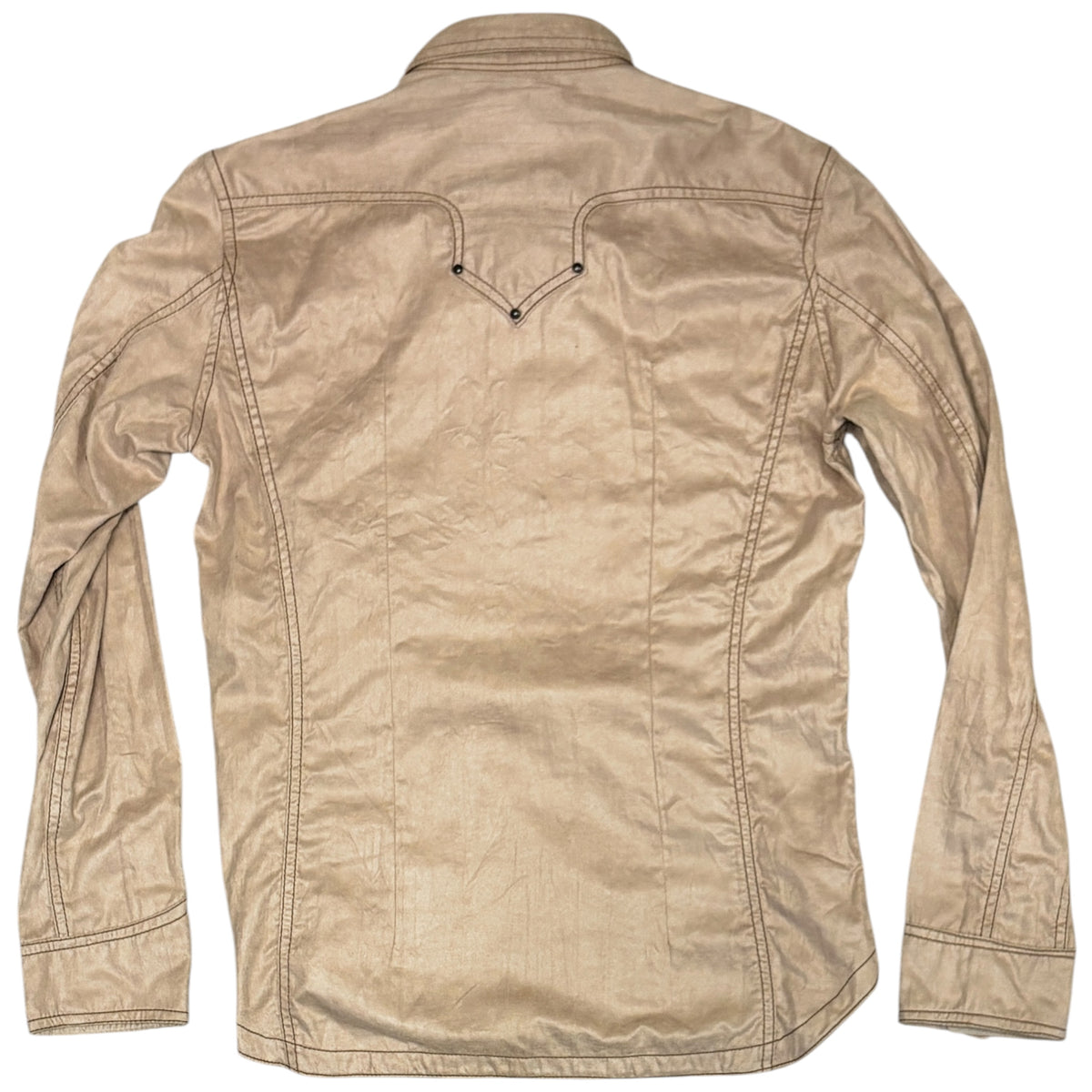 Nicole Club light beige western style studded denim shirt jacket