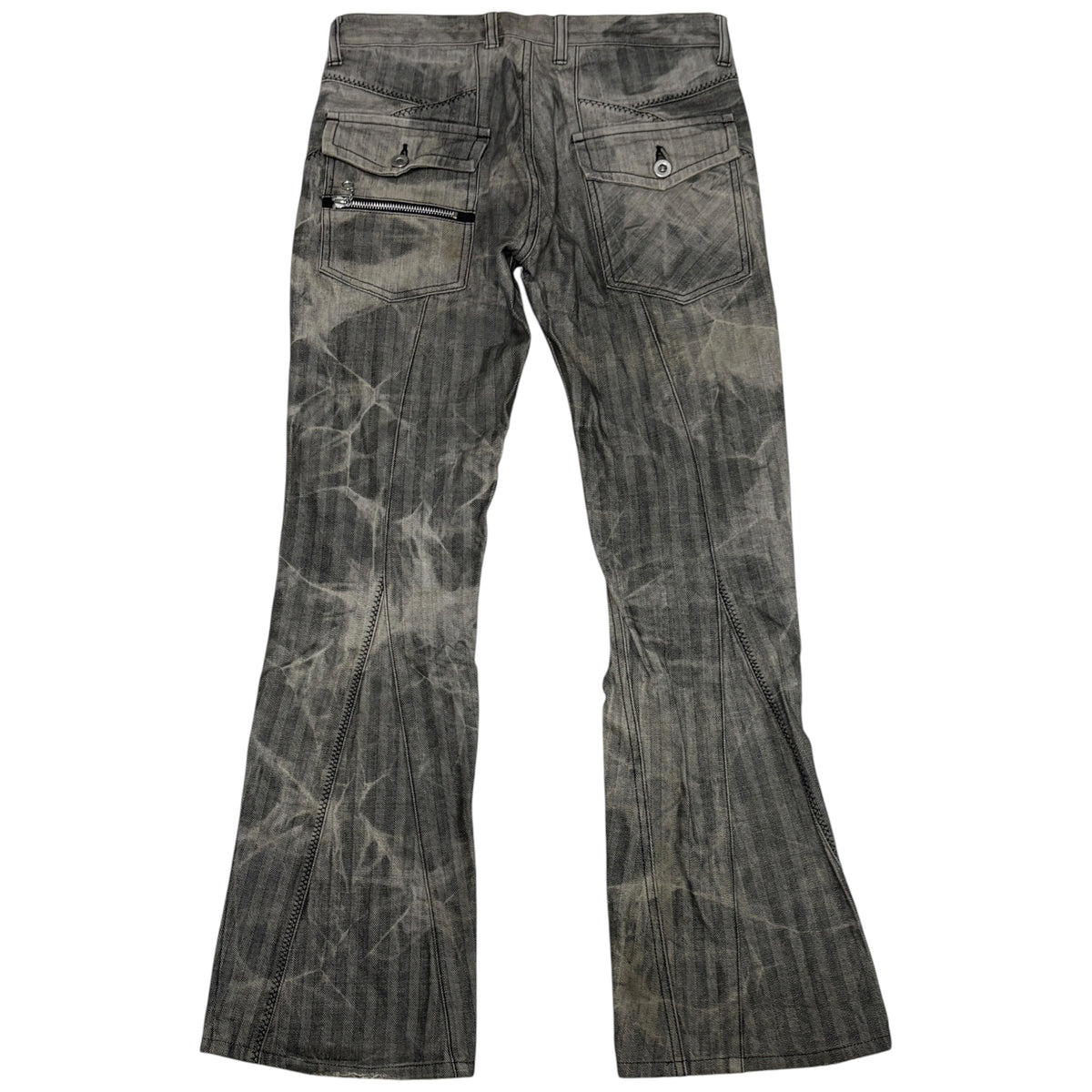 Japanese brand grey fade wash flare bootcut denim jeans