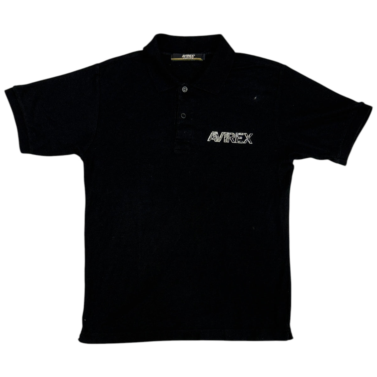 Japanese Avirex black dragon graphic polo T-shirt
