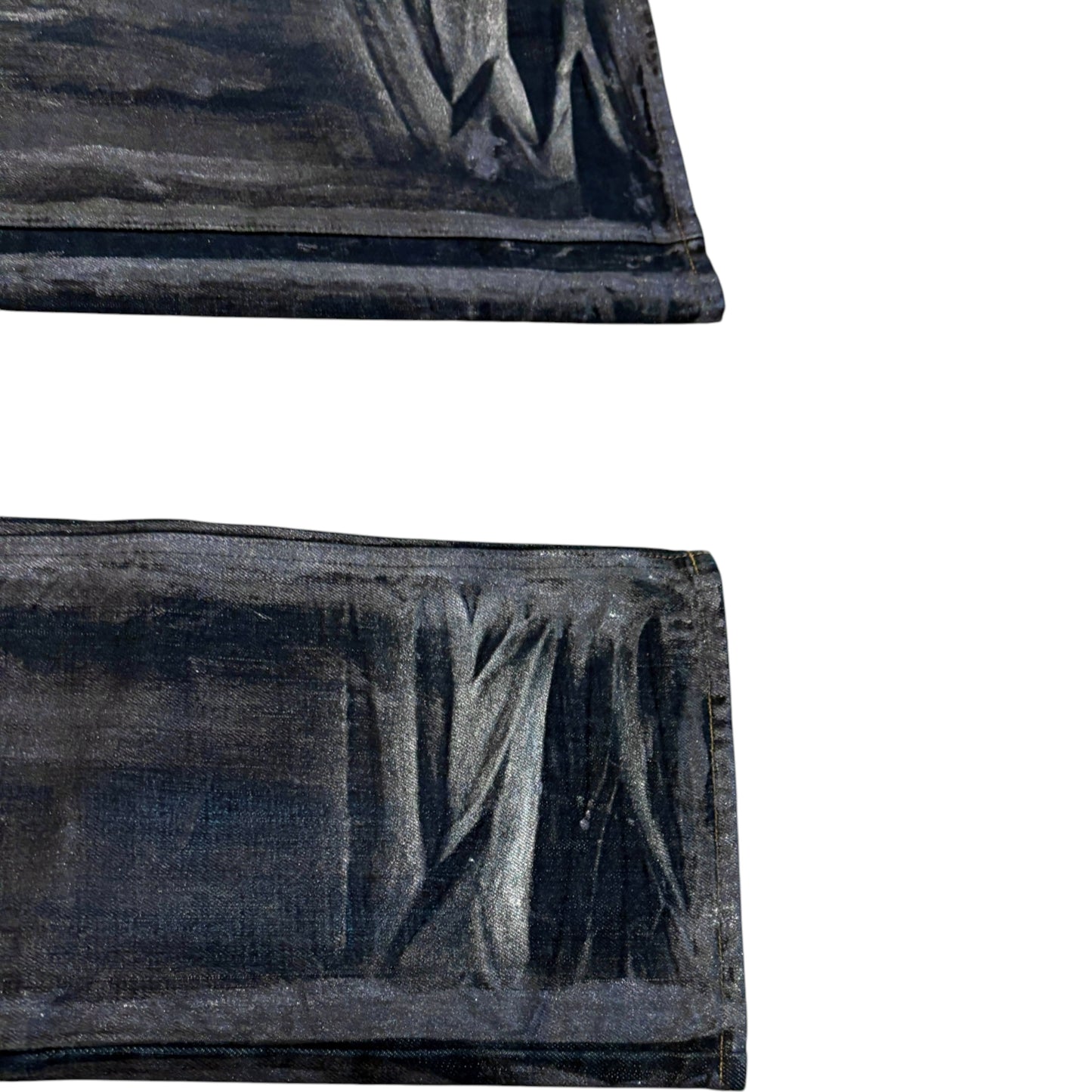 Midas waxed & painted blue grey bootcut denim  jeans
