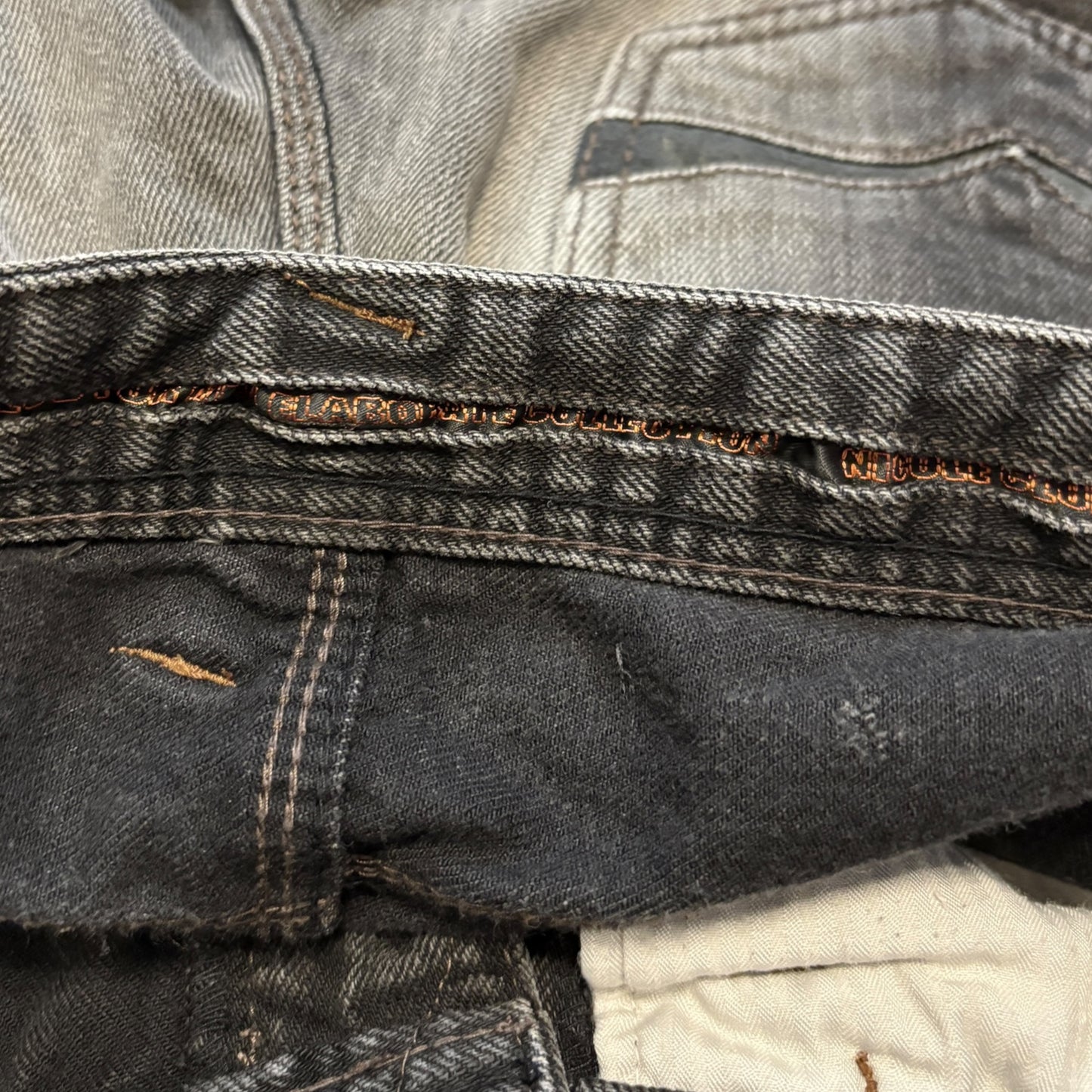 Nicole Club grey streaked claw mark shoe cut denim jeans